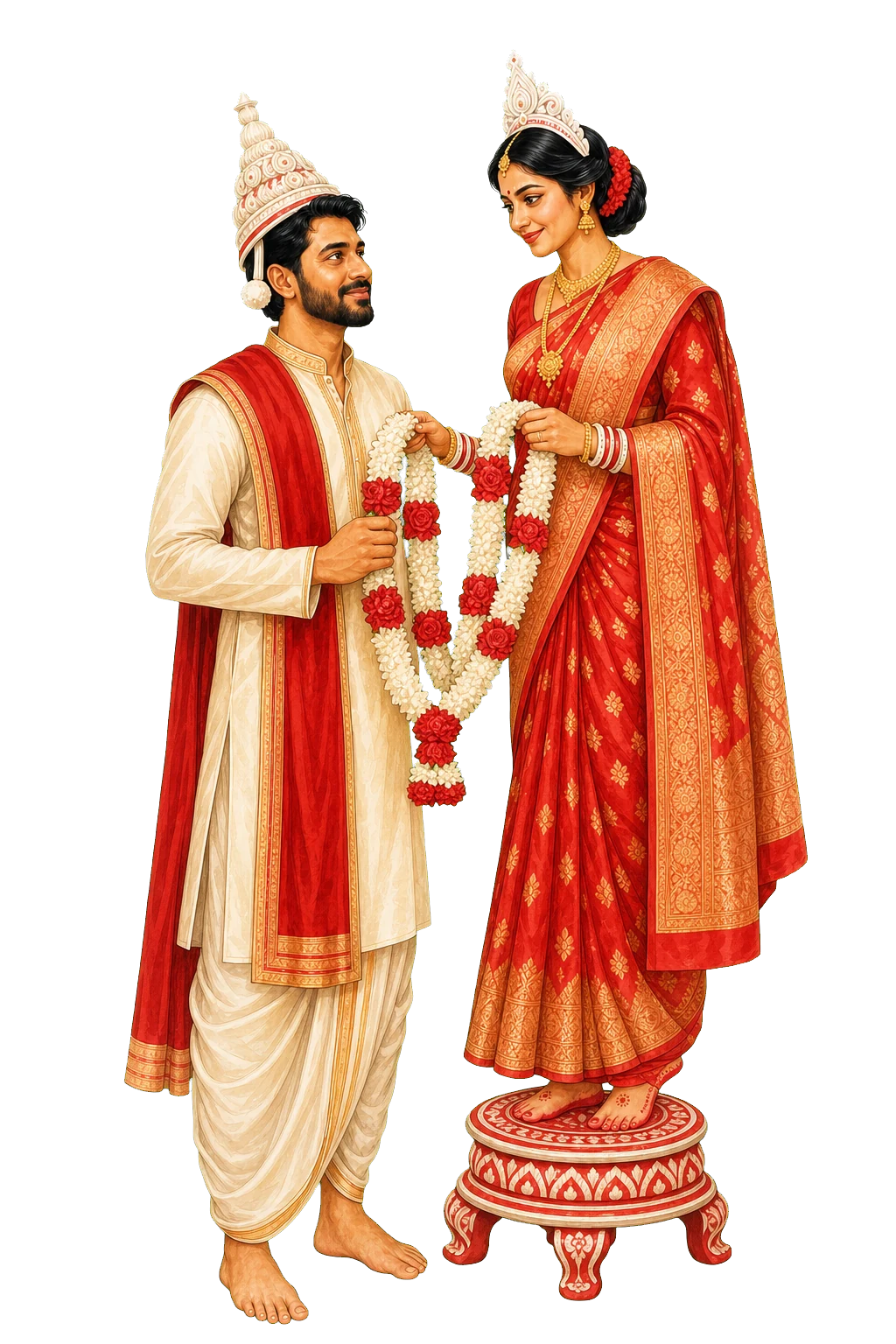 Arjun and Nandini sharing Shubho Drishti before Mala Badal